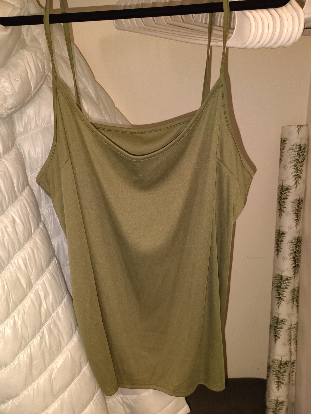 Olive Green Women's Cowl Neck Camisole